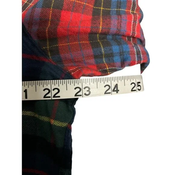 J.Crew Mens Flannel Plaid Shirt - L - 100% Cotton Red & Green - Picture 7 of 9